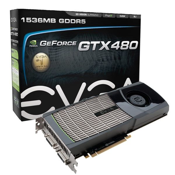 Placa de Vídeo nVidia Evga GTX 480 1480TR 1536Mb DDR5 384bit